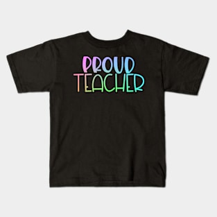 Proud Teacher Rainbow Kids T-Shirt